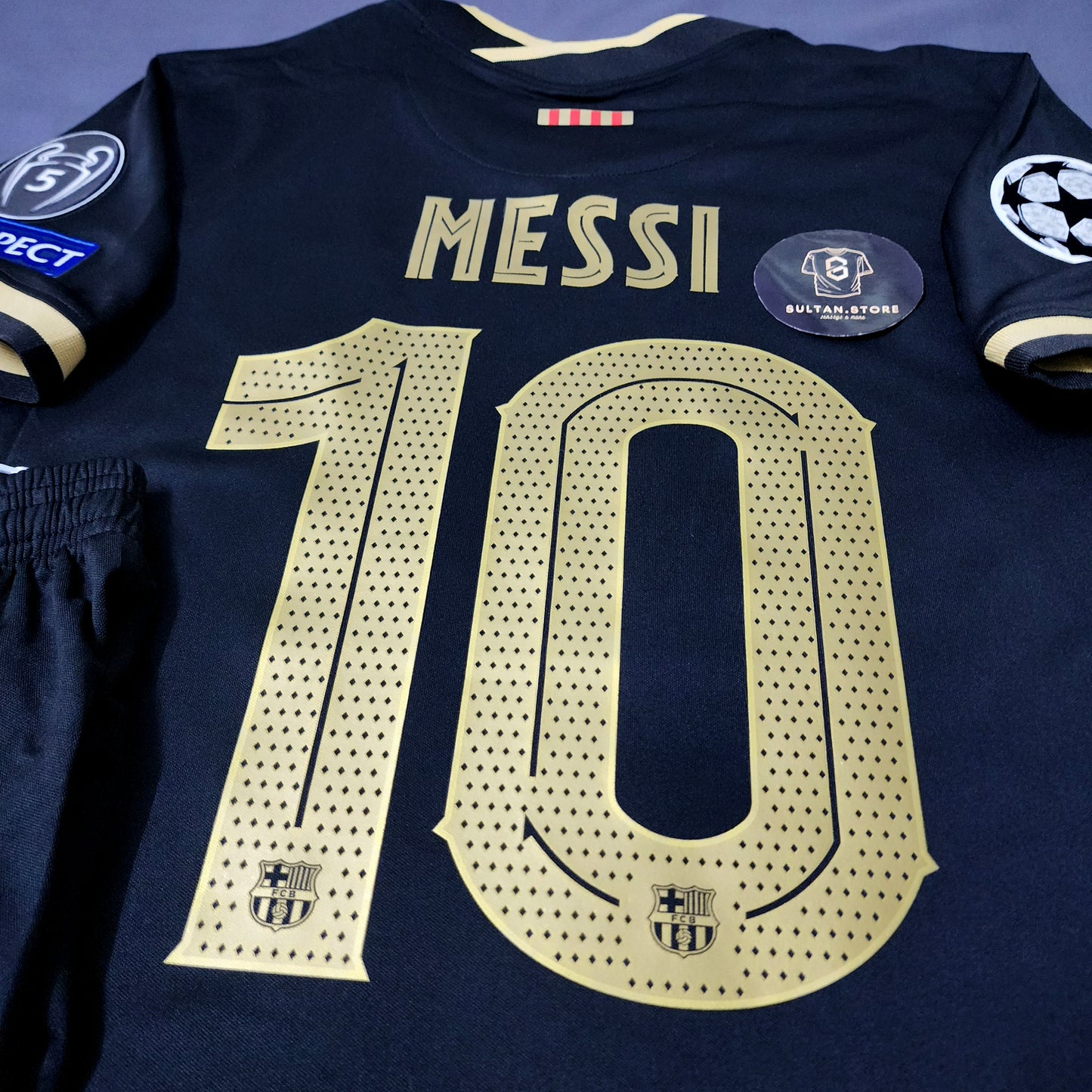 Messi 2020/21 Barcelona Away Kit Champions League