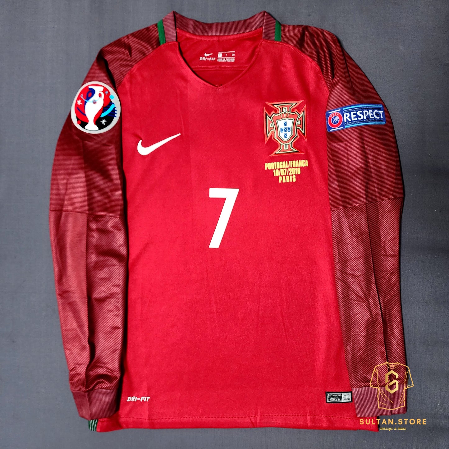 Ronaldo 2016 Portugal Long Sleeve Home Jersey
