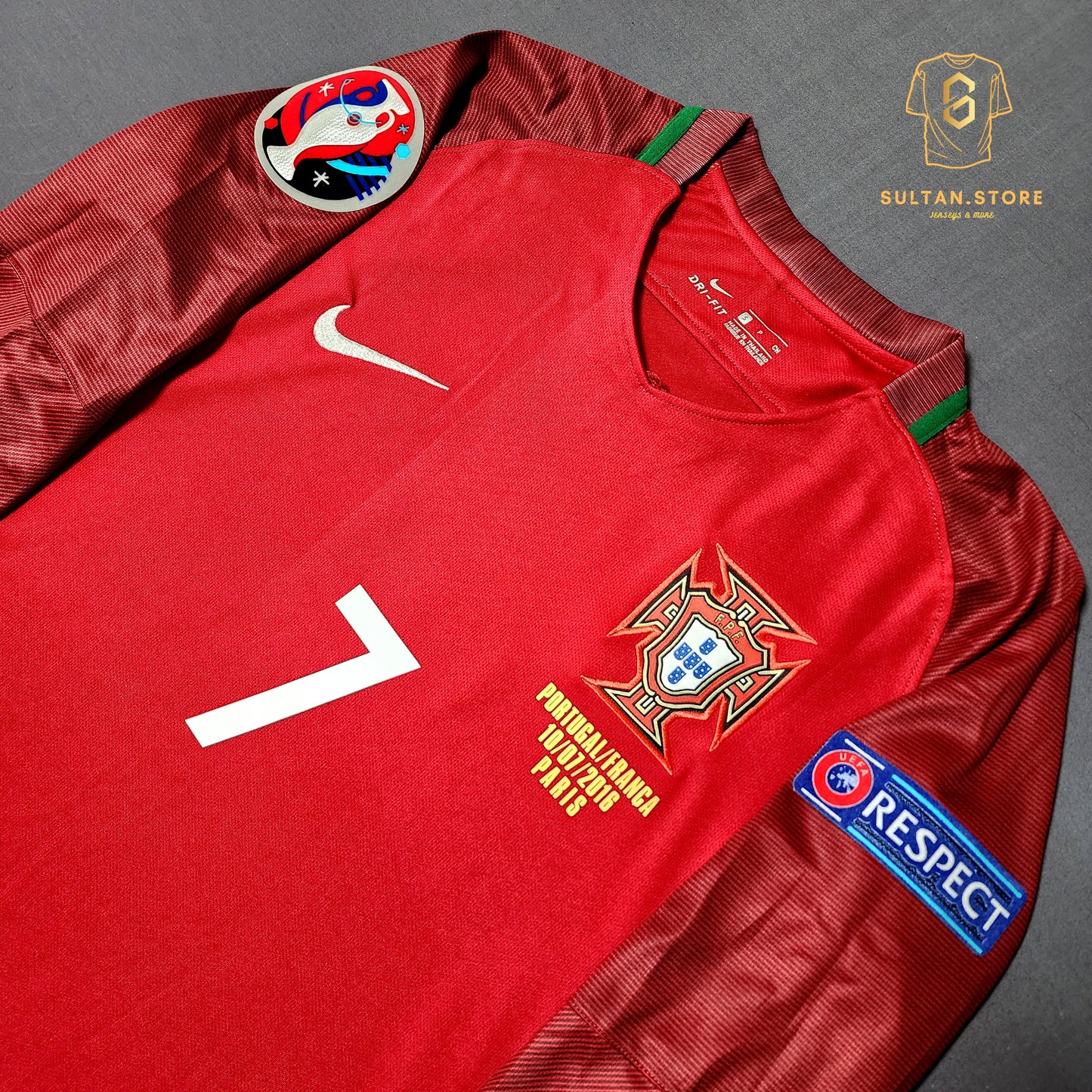 Ronaldo 2016 Portugal Long Sleeve Home Jersey