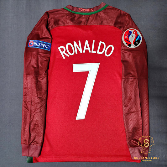 Ronaldo 2016 Portugal Long Sleeve Home Jersey