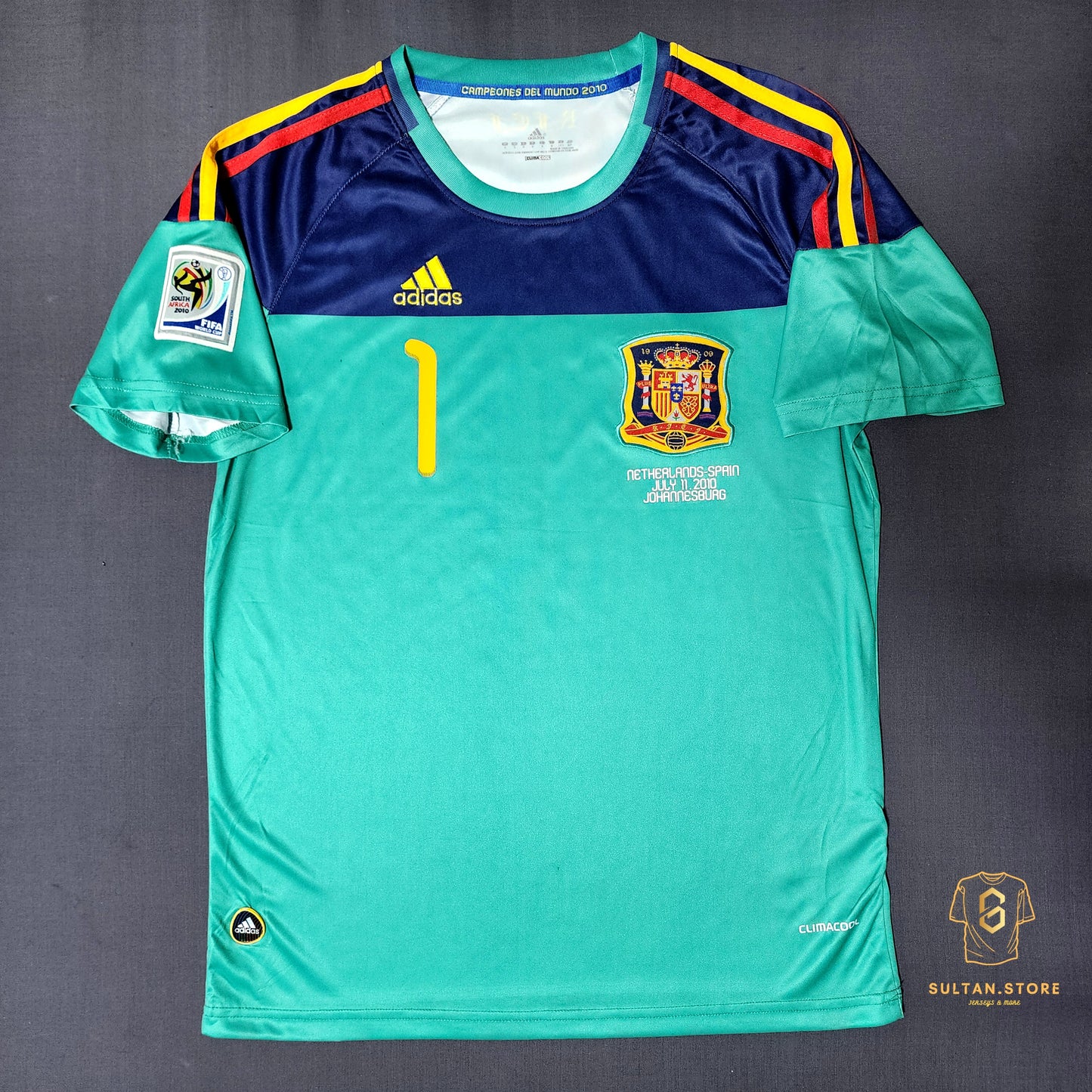 Casillas 2010 Spain Final World Cup GK Away Jersey